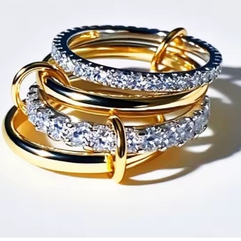 Stackable Mixed Cubic Zirconia Pave Band Ring 14k Tarnish resistant‎ size 6
